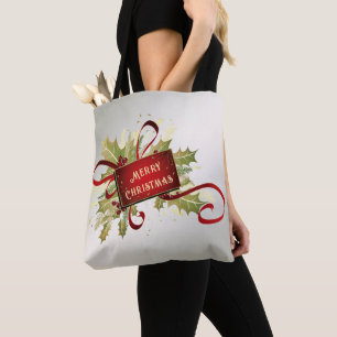 Sac fourre-tout de Noël rouge moderne