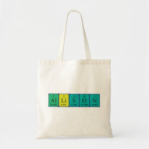 Sac fourre-tout de nom de table périodique Alliso