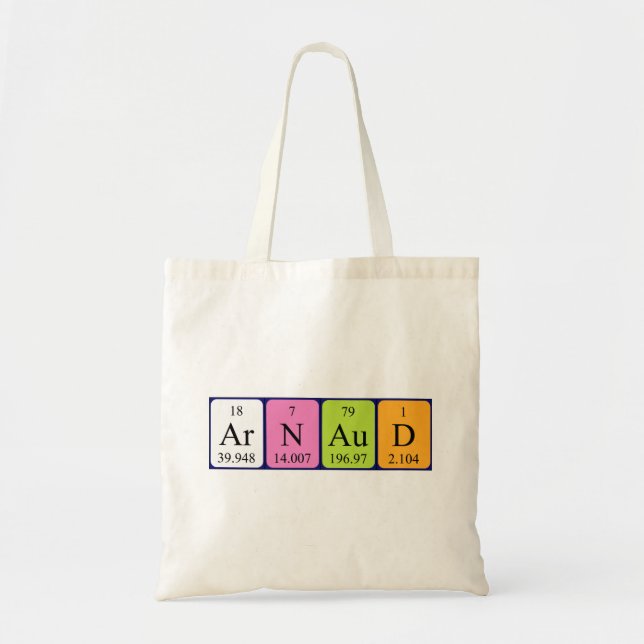 Sac fourre-tout de nom de table périodique Arnaud (Devant)