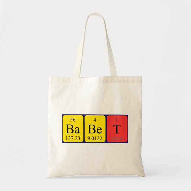 Sac fourre-tout de nom de table périodique Babet (Devant)