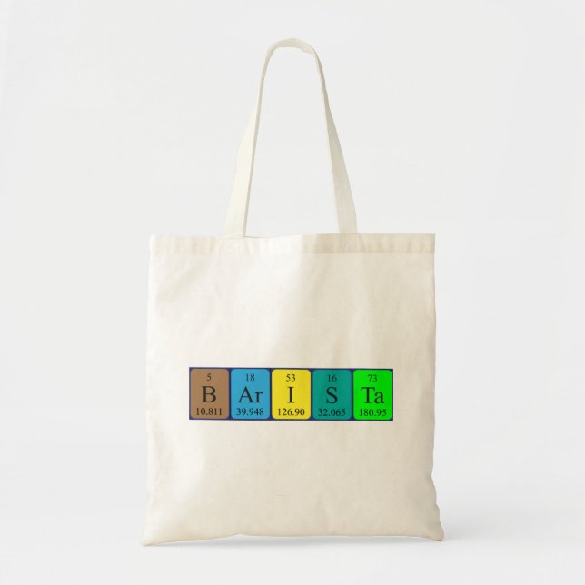 Sac fourre-tout de nom de table périodique Barista (Devant)