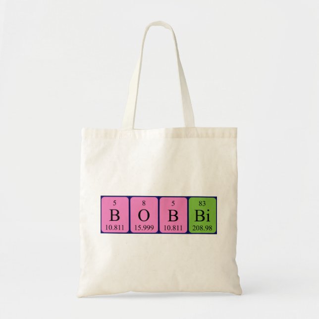 Sac fourre-tout de nom de table périodique Bobbi (Devant)