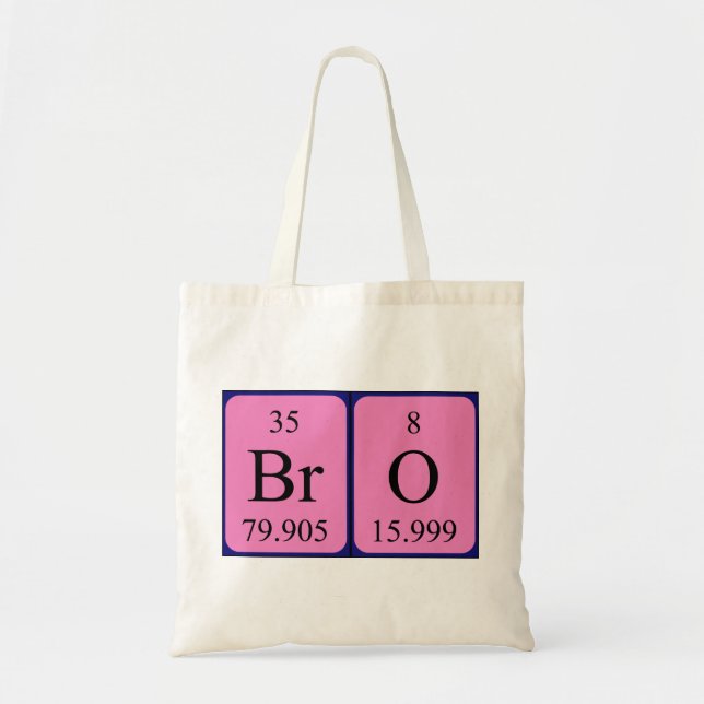 Sac fourre-tout de nom de table périodique Bro (Devant)