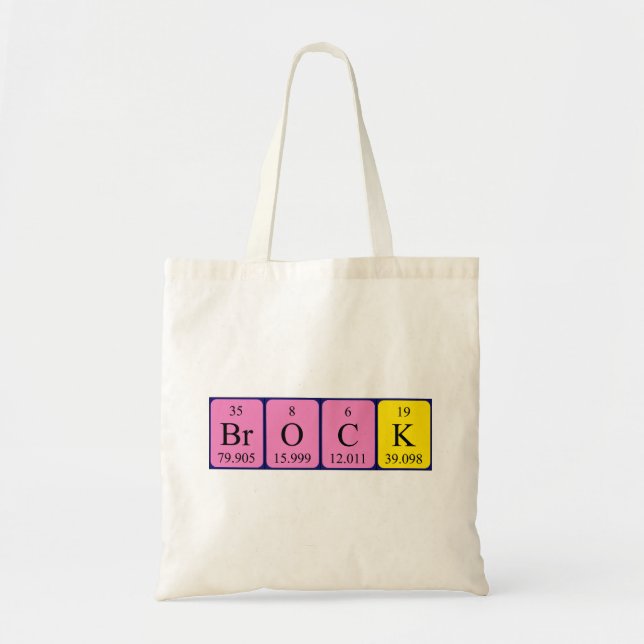 Sac fourre-tout de nom de table périodique Brock (Devant)