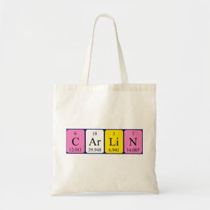 Sac fourre-tout de nom de table périodique Carlin