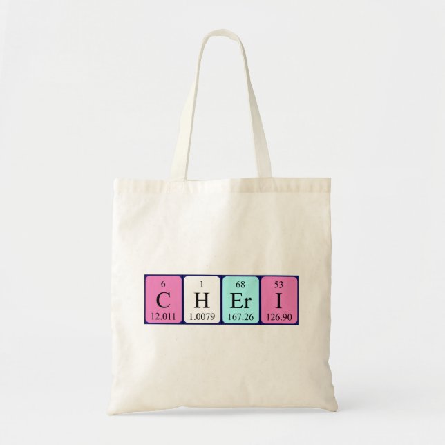 Sac fourre-tout de nom de table périodique Cheri (Devant)