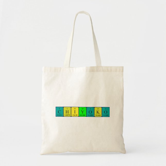 Sac fourre-tout de nom de table périodique Chiyoko (Devant)
