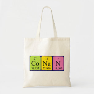 Sac fourre-tout de nom de table périodique Conan
