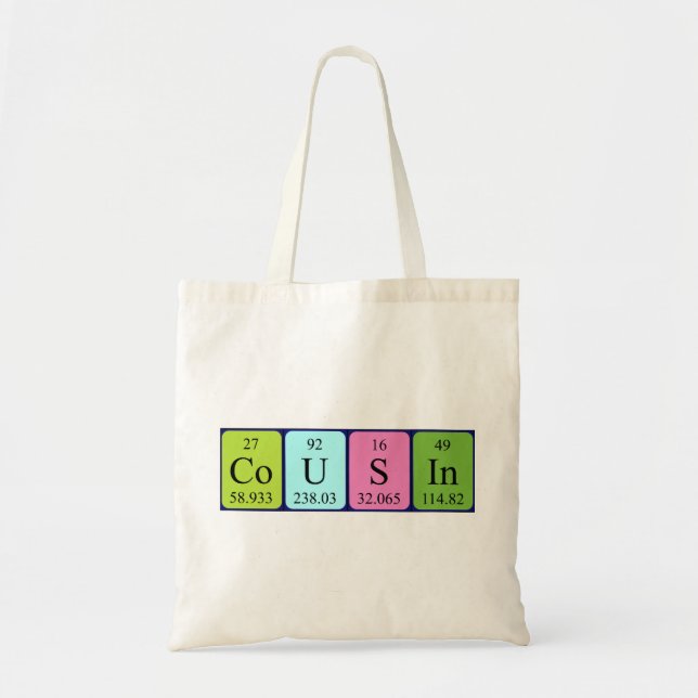 Sac fourre-tout de nom de table périodique Cousin (Devant)