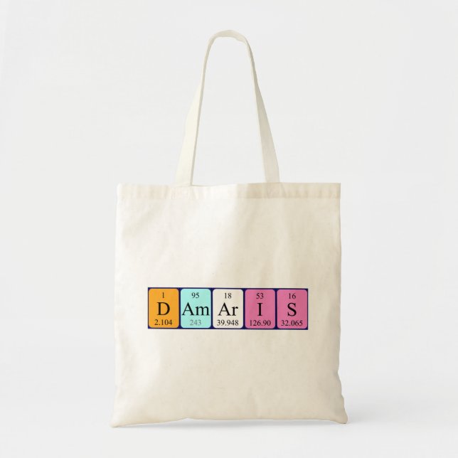 Sac fourre-tout de nom de table périodique Damaris (Devant)