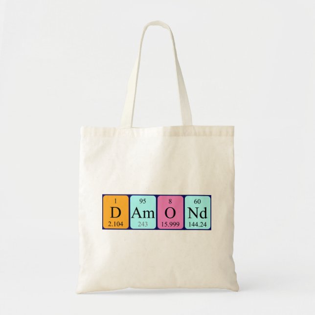 Sac fourre-tout de nom de table périodique Damond (Devant)