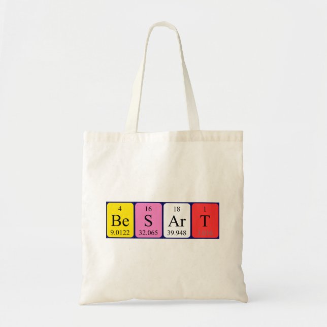 Sac fourre-tout de nom de table périodique de Besa (Devant)
