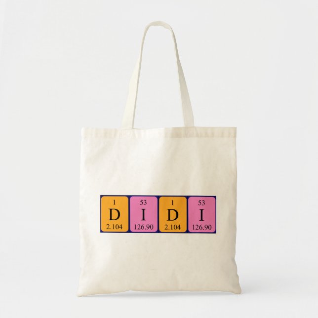 Sac fourre-tout de nom de table périodique Didi (Devant)