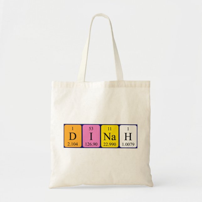 Sac fourre-tout de nom de table périodique Dinah (Devant)