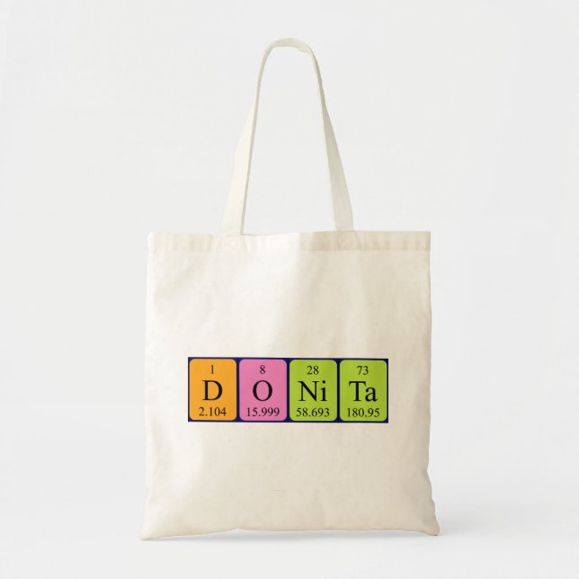 Sac fourre-tout de nom de table périodique Donita (Devant)