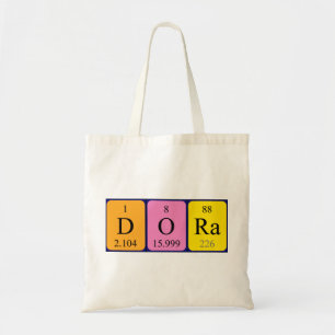 Sac fourre-tout de nom de table périodique Dora