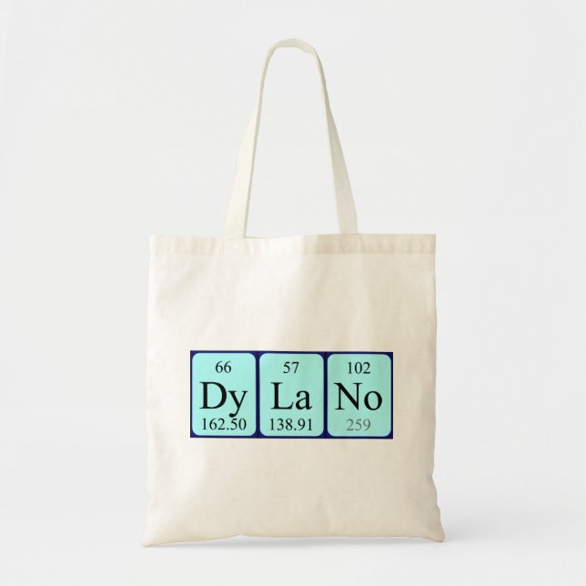 Sac fourre-tout de nom de table périodique Dylano (Devant)