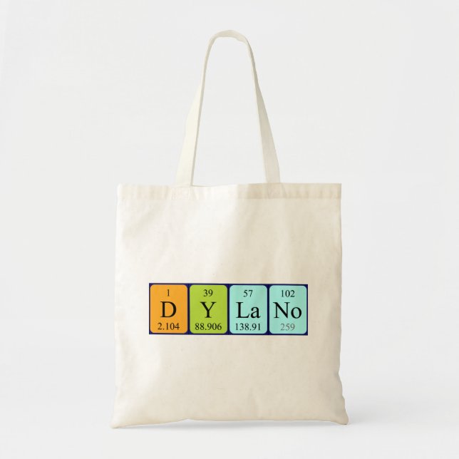 Sac fourre-tout de nom de table périodique Dylano (Devant)
