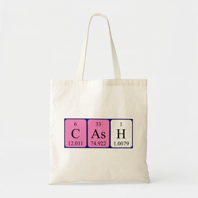 Sac fourre-tout de nom de table périodique en espè (Devant)