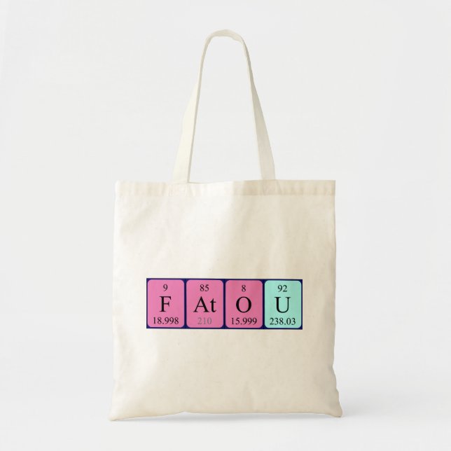 Sac fourre-tout de nom de table périodique Fatou (Devant)