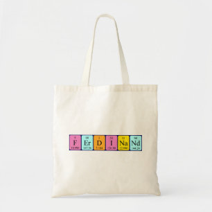 Sac fourre-tout de nom de table périodique Ferdina