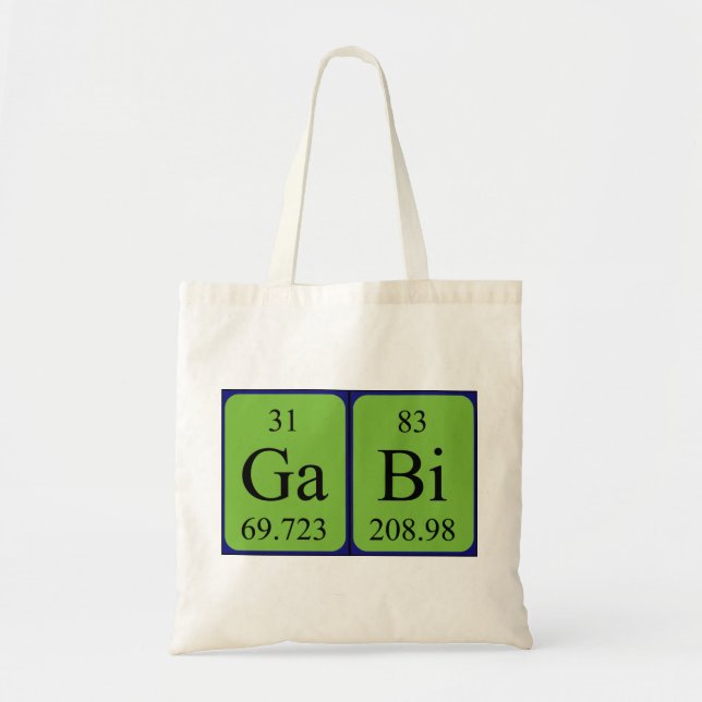 Sac fourre-tout de nom de table périodique Gabi (Devant)
