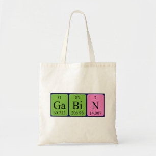 Sac fourre-tout de nom de table périodique Gabin