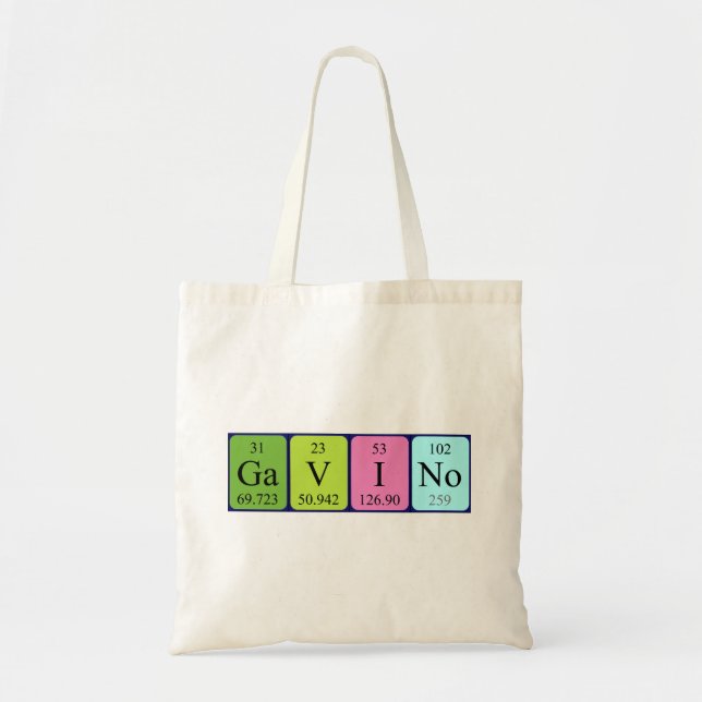 Sac fourre-tout de nom de table périodique Gavino (Devant)