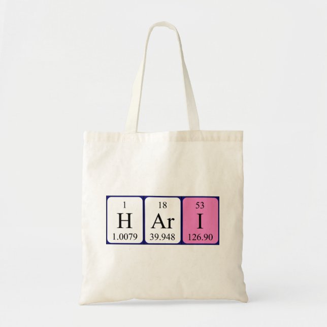 Sac fourre-tout de nom de table périodique Hari (Devant)