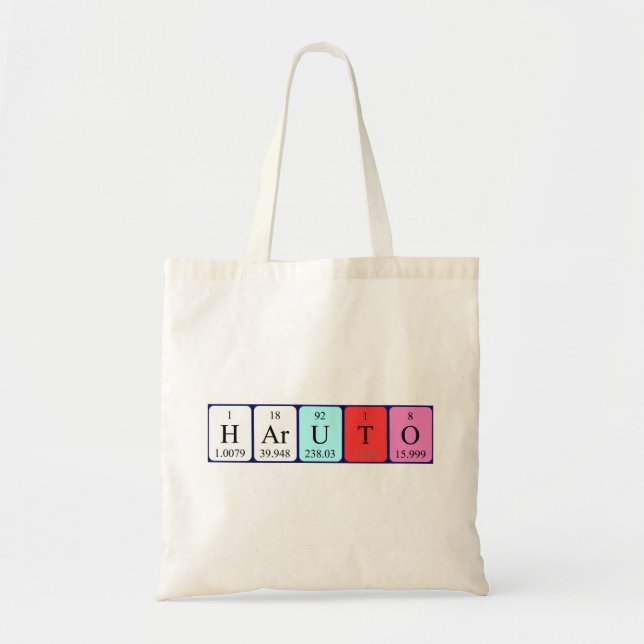 Sac fourre-tout de nom de table périodique Haruto (Devant)