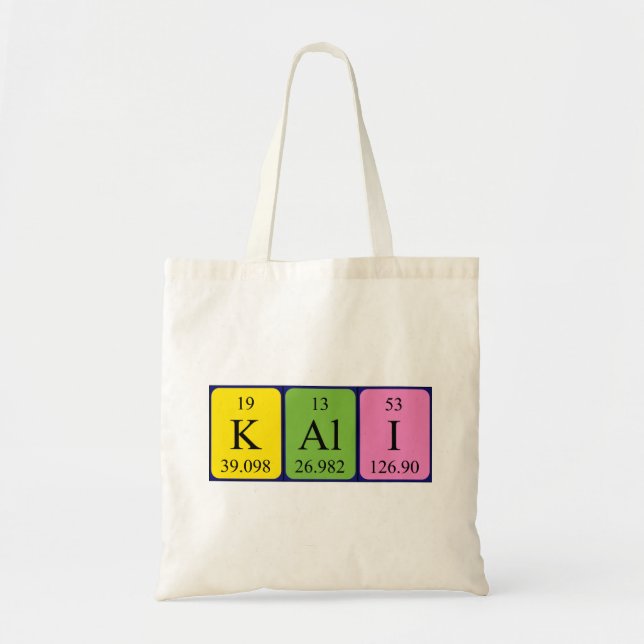Sac fourre-tout de nom de table périodique Kali (Devant)
