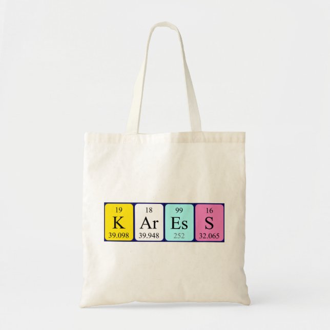 Sac fourre-tout de nom de table périodique Karess (Devant)