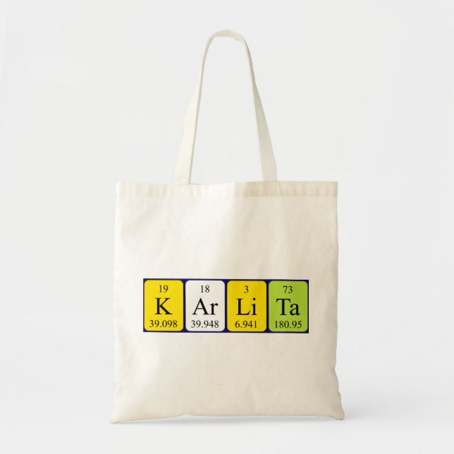 Sac fourre-tout de nom de table périodique Karlita (Devant)