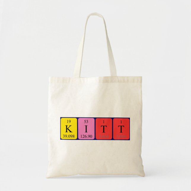 Sac fourre-tout de nom de table périodique Kitt (Devant)