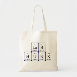 Sac fourre-tout de nom de table périodique Lab Hun