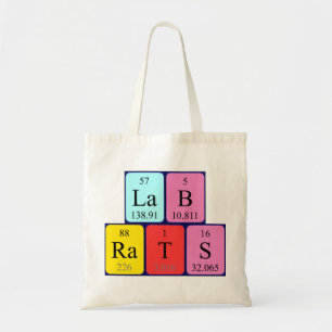Sac fourre-tout de nom de table périodique Lab Ra