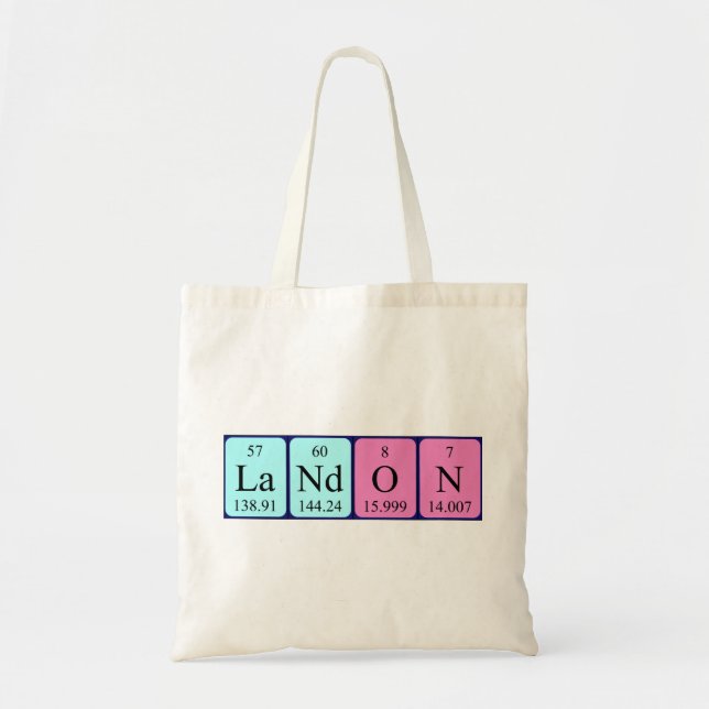Sac fourre-tout de nom de table périodique Landon (Devant)