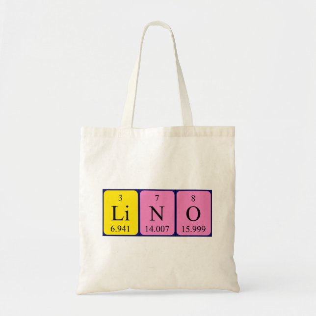 Sac fourre-tout de nom de table périodique Lino (Devant)