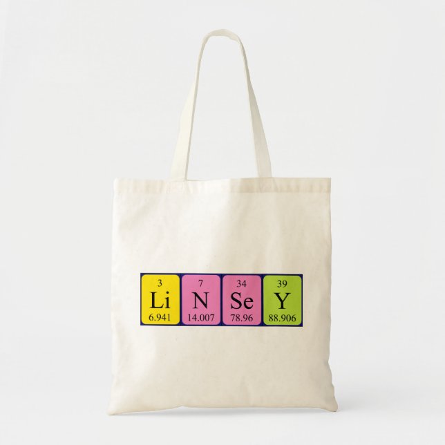 Sac fourre-tout de nom de table périodique Linsey (Devant)