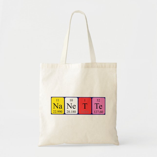 Sac fourre-tout de nom de table périodique Nanette (Devant)