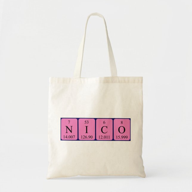 Sac fourre-tout de nom de table périodique Nico (Devant)