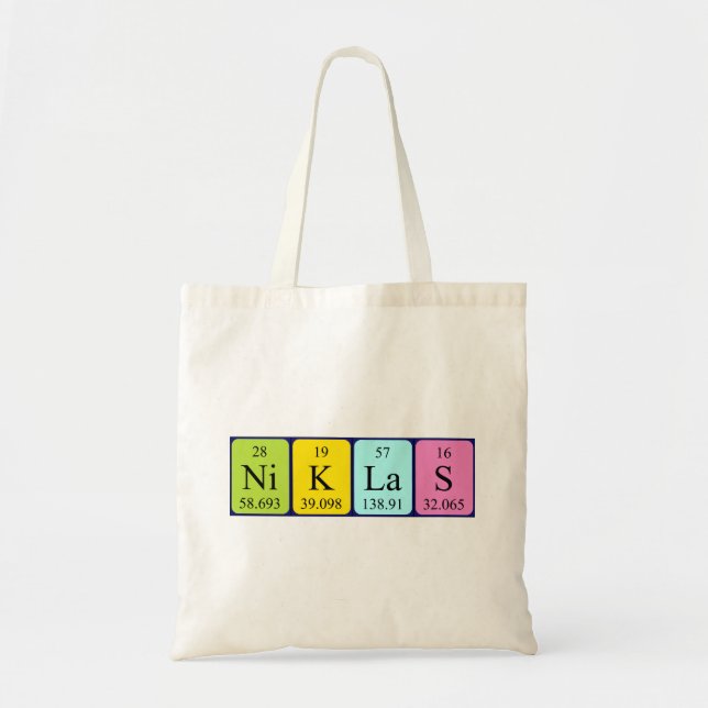 Sac fourre-tout de nom de table périodique Niklas (Devant)