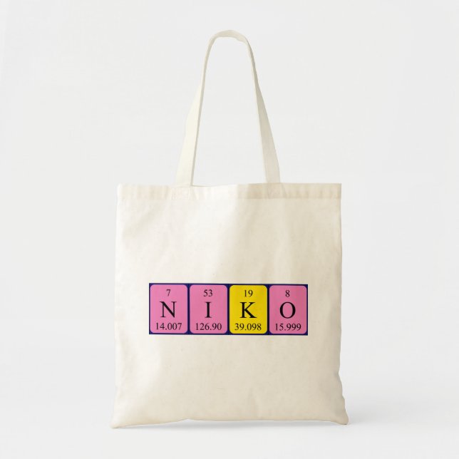 Sac fourre-tout de nom de table périodique Niko (Devant)