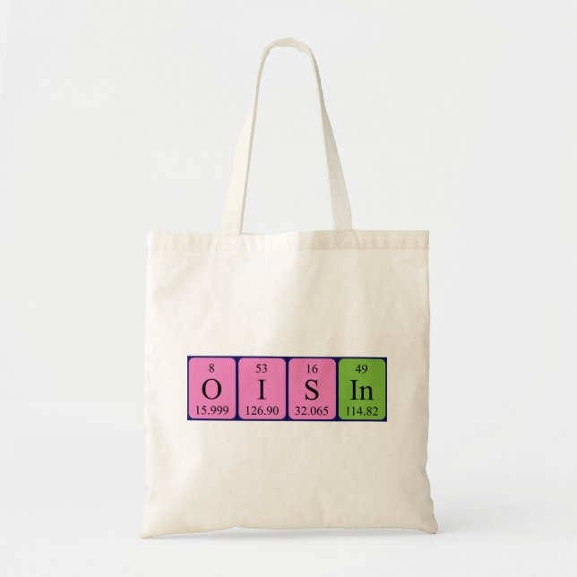 Sac fourre-tout de nom de table périodique Oisin (Devant)