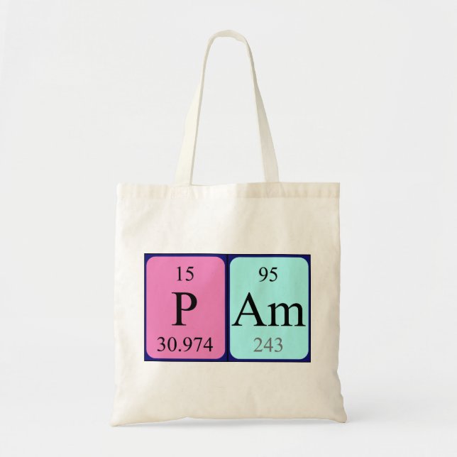 Sac fourre-tout de nom de table périodique Pam (Devant)