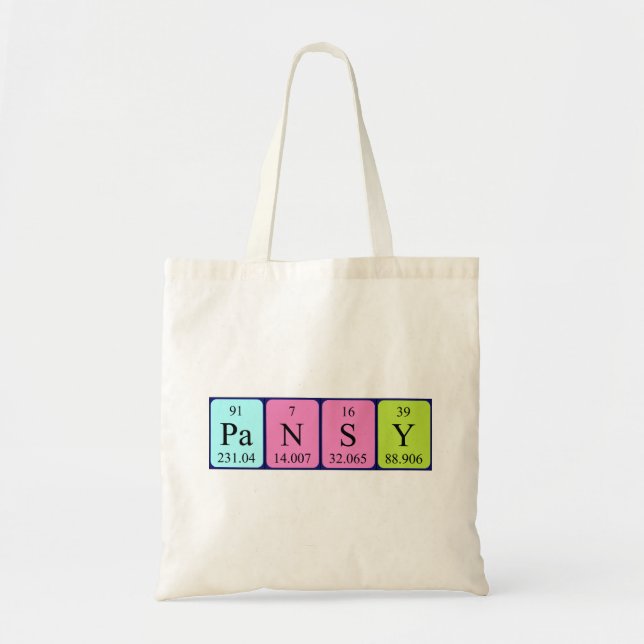 Sac fourre-tout de nom de table périodique Pansy (Devant)