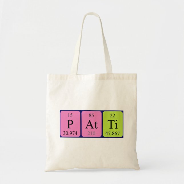 Sac fourre-tout de nom de table périodique Patti (Devant)