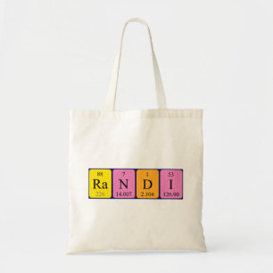 Sac fourre-tout de nom de table périodique Randi