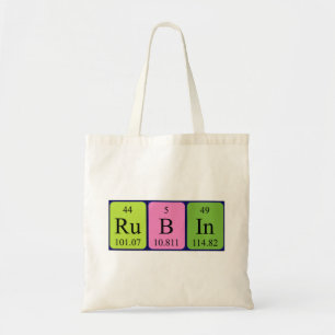Sac fourre-tout de nom de table périodique Rubin