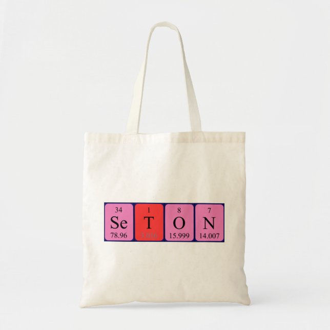 Sac fourre-tout de nom de table périodique Seton (Devant)